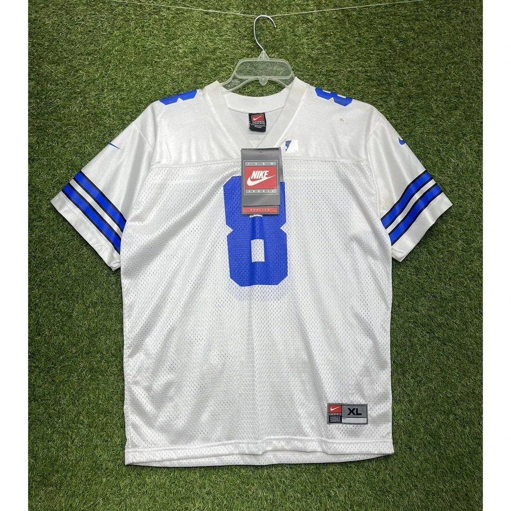 Vintage Dallas Cowboys Nike Jersey Youth XL 18-20 White Away Troy Aikman #8
